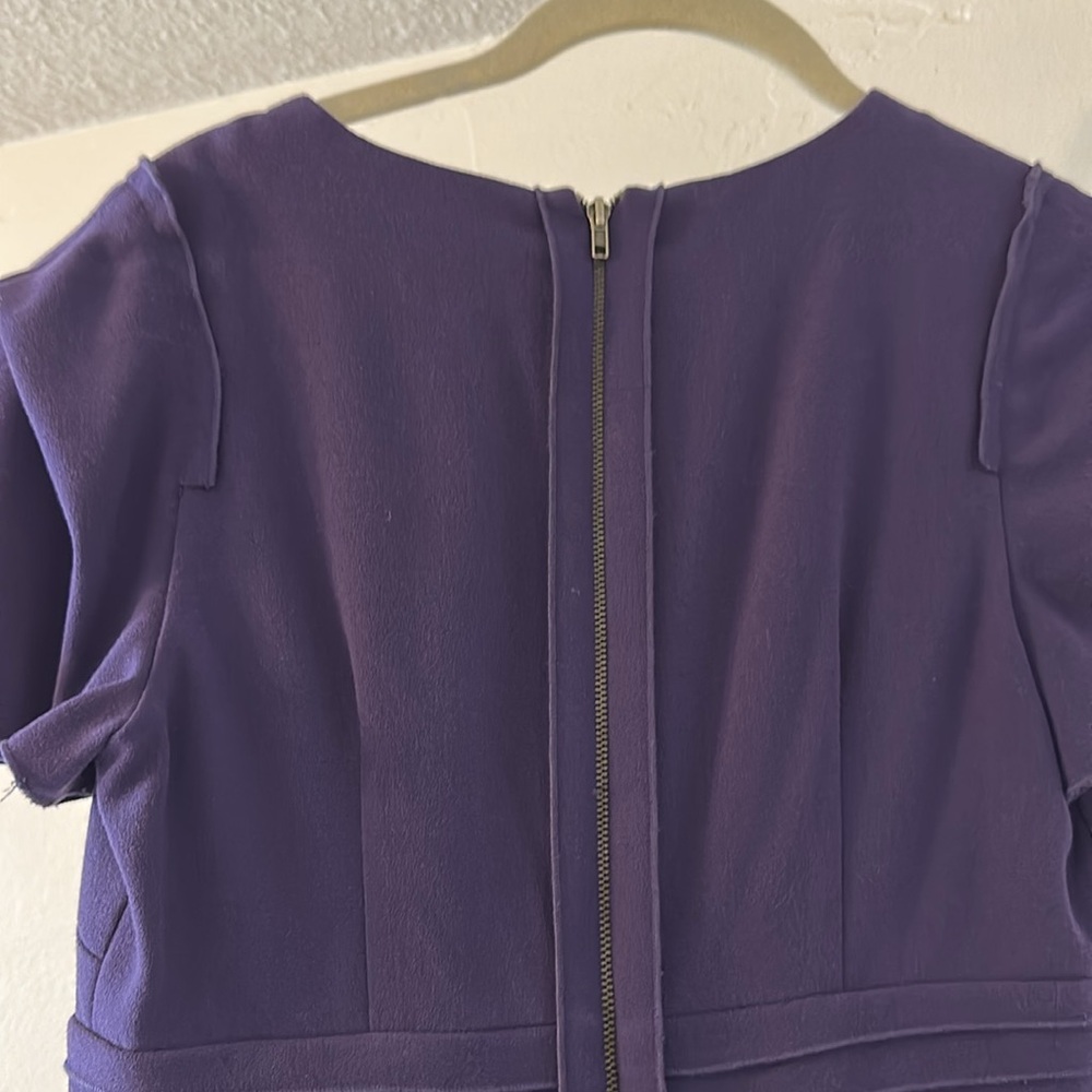 Adrianna Papell purple Sheath Midi Dress Short Sleeve Crew Neck